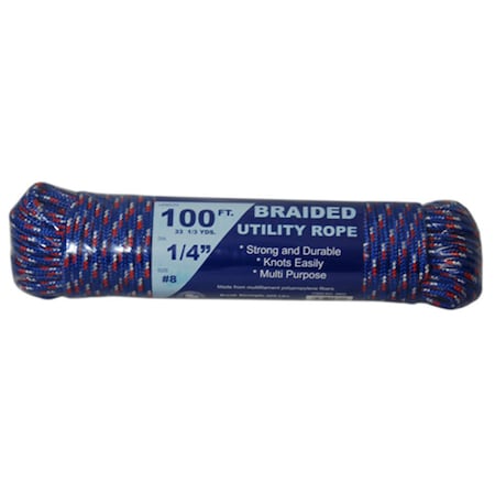 T.W. Evans Cordage Co. 1/4. x 100 ft. Braided Utility Rope 9802